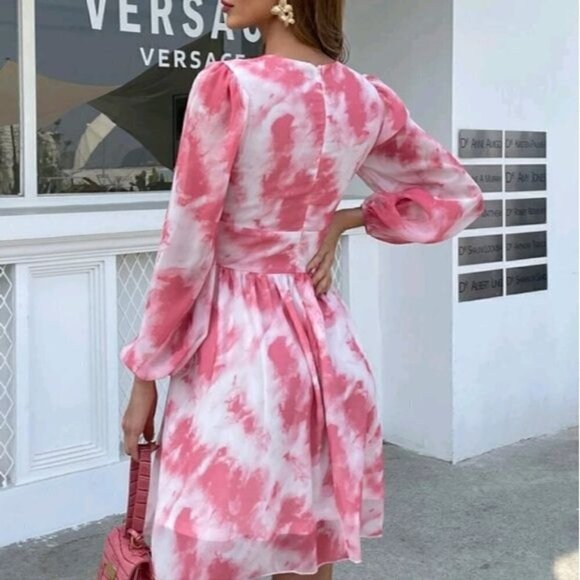 BOHO PINK TIE DYE DRESS - Picture 2 of 11